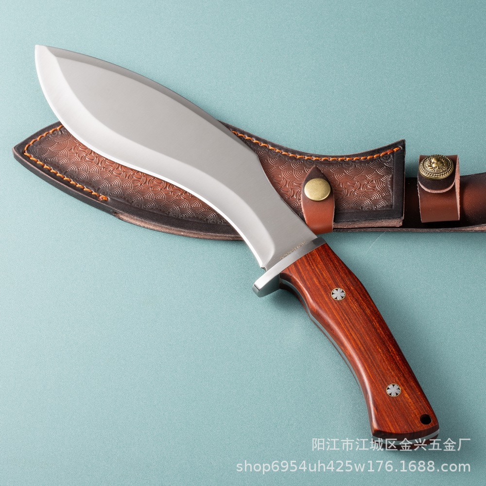 Cross-border bestseller: Straight knife, small curved knife, one-piece keel, outdoor camping, wilderness survival, high-hardness meat cutting knife, straight knife pic 4