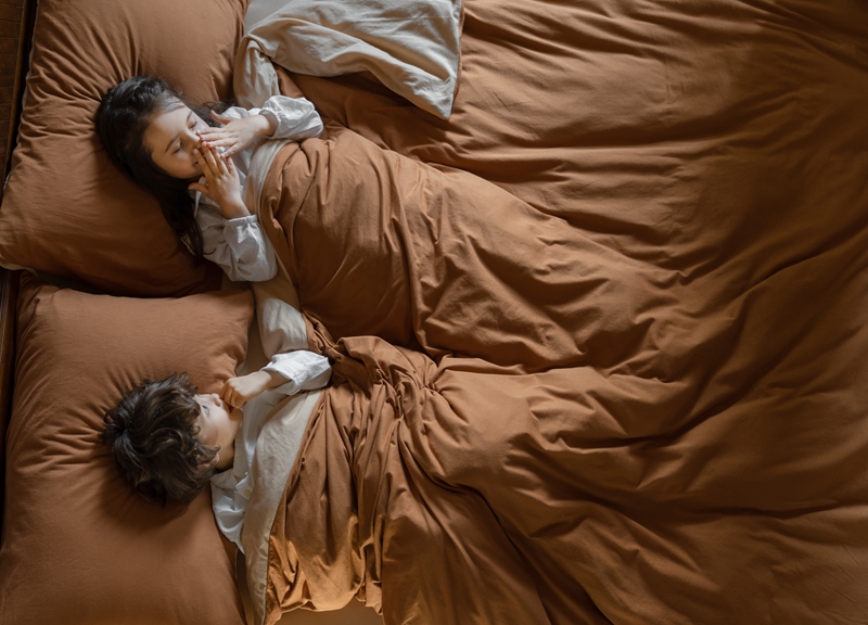 ins Japanese-style solid color all-cotton knitted cotton four-piece set, skin-friendly nude sleeping plain double-layer Indian cotton bed sheet pic 155