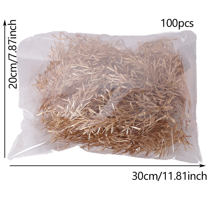 复古植物配件仿真金色叶子手工插花配件节日装饰仿真花跨境代发详情40