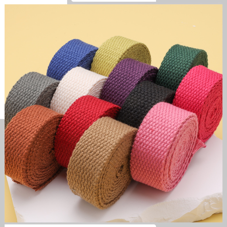 批发加厚涤纶织带书包背包手提包帆布带纯色平纹带瑜伽纺织绑带详情14