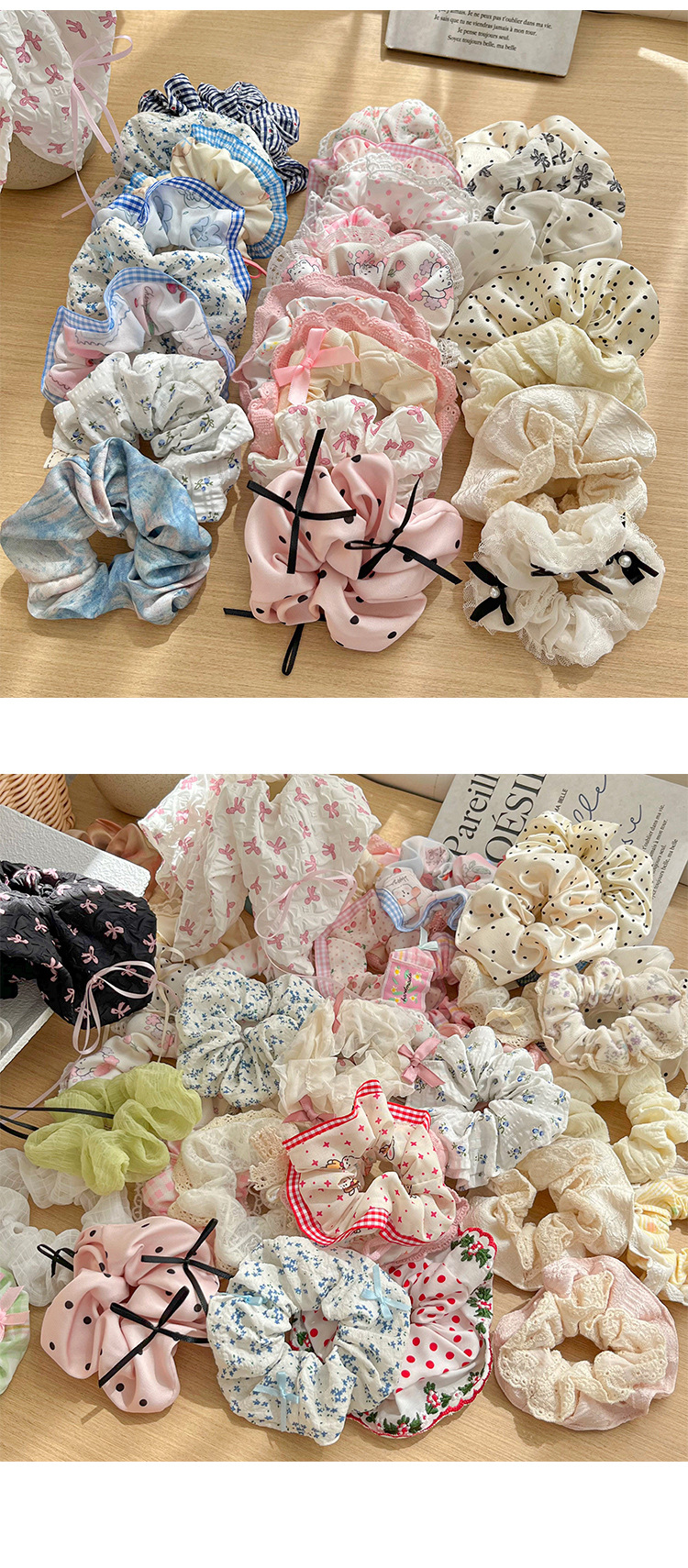 小清新泡芙大肠发圈高颜值简约发圈皮筋女发饰义乌小商品论斤批发详情5