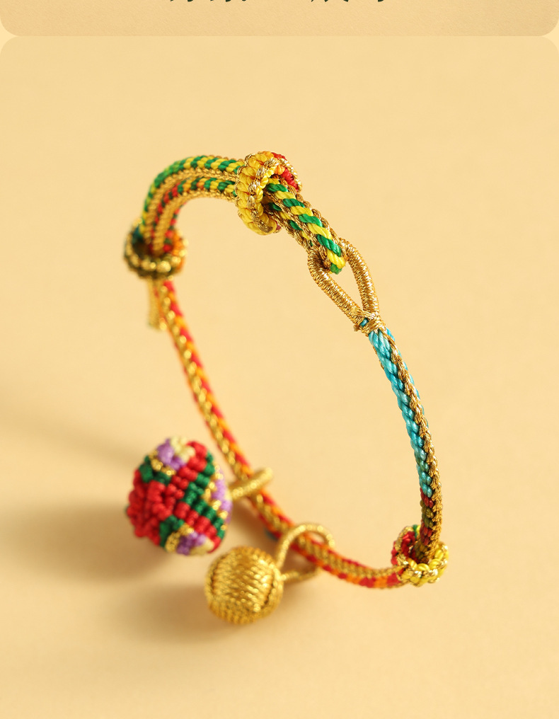 端午节五彩绳子小粽子手工编织diy成品吊坠少儿手绳手链装饰手绳详情48