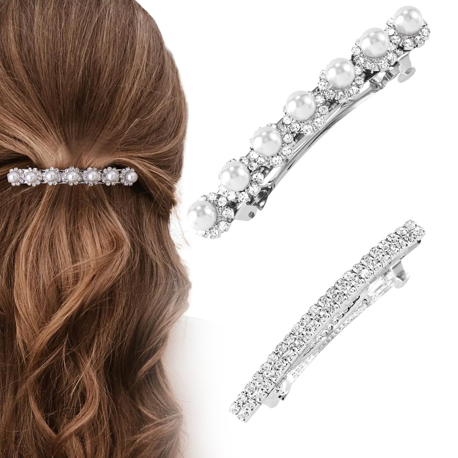 Wholesale of new cross-border elegant and stylish spring clips, alloy hair clips, rhinestone, Korean version of the back of the head ponytail clip headwear pic 38