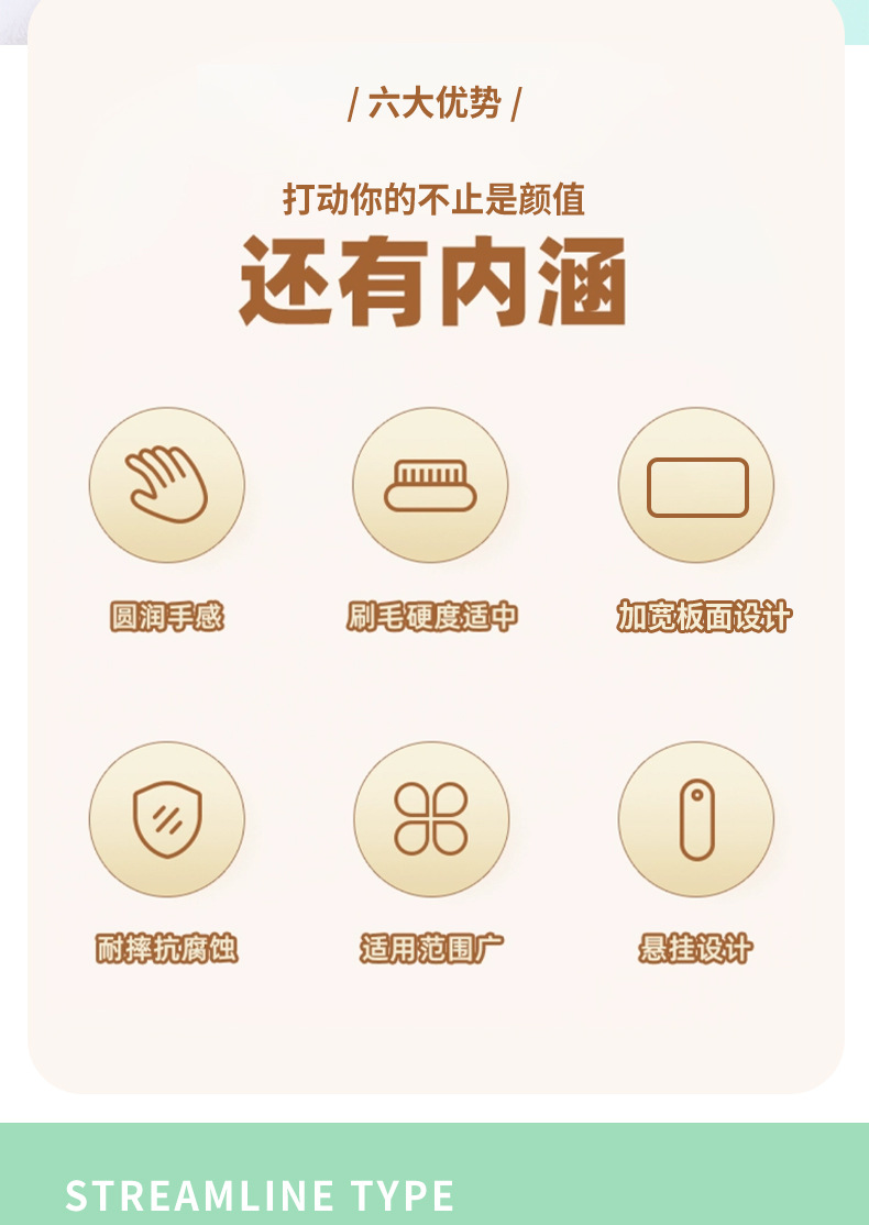 Household short-handled board brush, soft-bristled laundry brush, non-damaging clothes and shoes, multi-functional cleaning brush, shoe washing brush wholesale pic 2