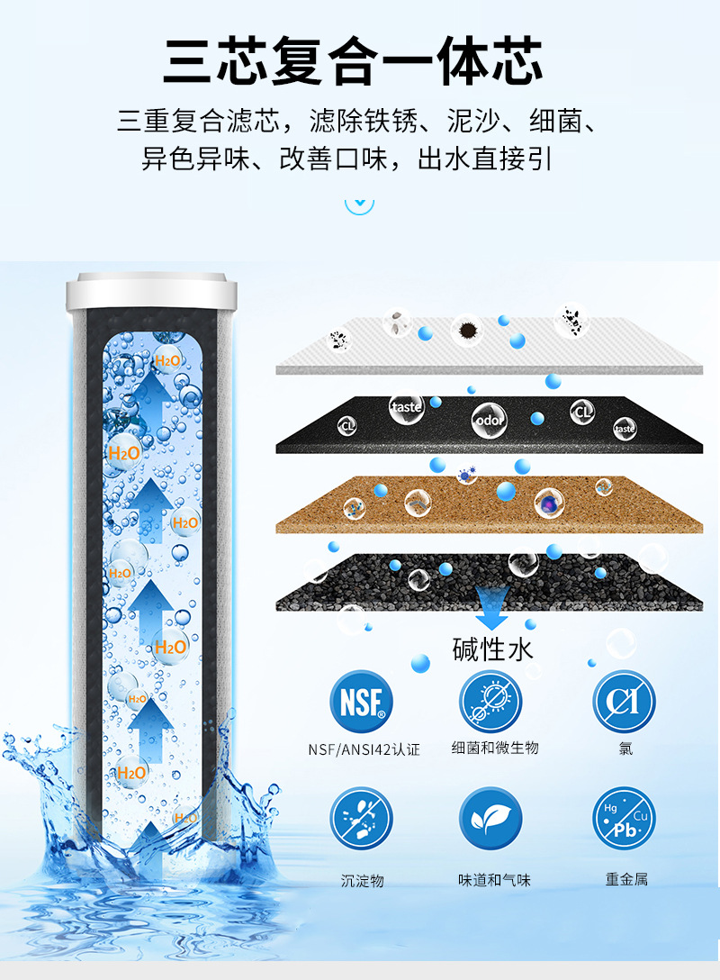 Household kitchen countertop water purifier, direct drinking tap water filter, no need to install faucet filter water purifier pic 4