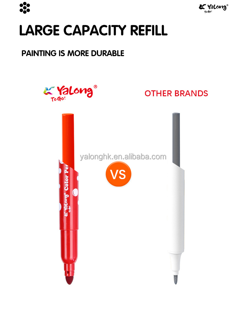 Yalong Cross-border 6/12 high-quality student art supplies in color, including colored pens, cartoon colors, and giant watercolor pen paintings pic 5