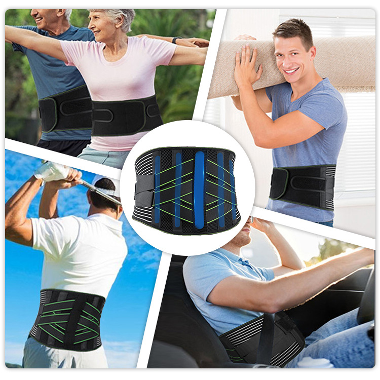 Cross-border men's and women's breathable sports waist support, waist support strength double pressure waist support belt, running fitness belt pic 5