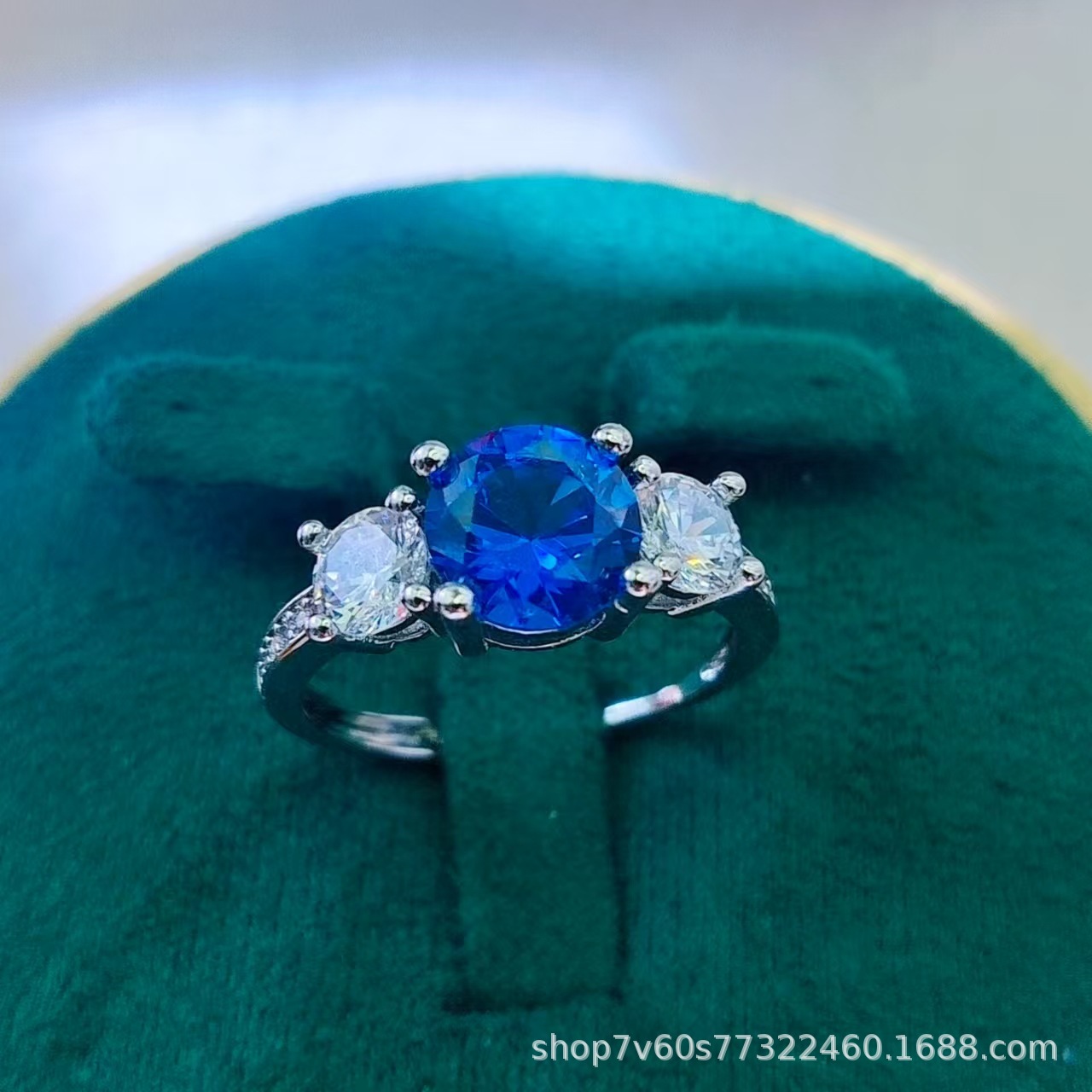 热卖珠宝首饰2克拉圆形培育鸽血红红宝石开口戒指女时尚彩宝戒指详情45