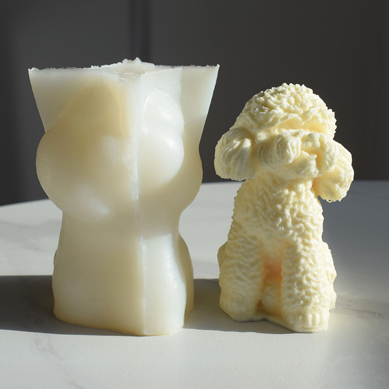 昕琪泰迪狗比熊犬柴犬香薰蜡烛硅胶模具diy动物小狗石膏滴胶摆件详情30