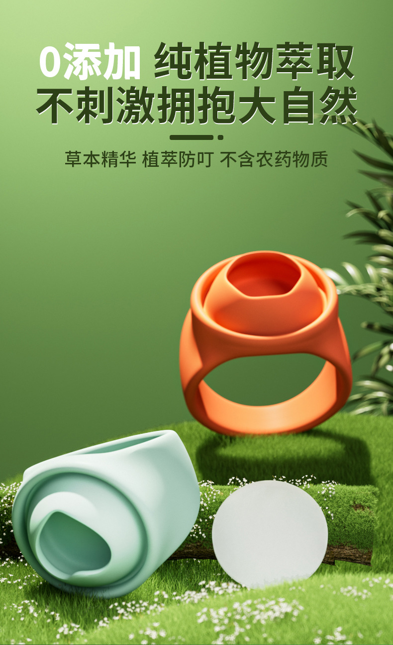 Anillo de silicona repelente de mosquitos transfronterizo anillo de dedo para niños pulsera juego al aire libre repelente de mosquitos artefacto duradero personalizado en stock al aire libre pic 12