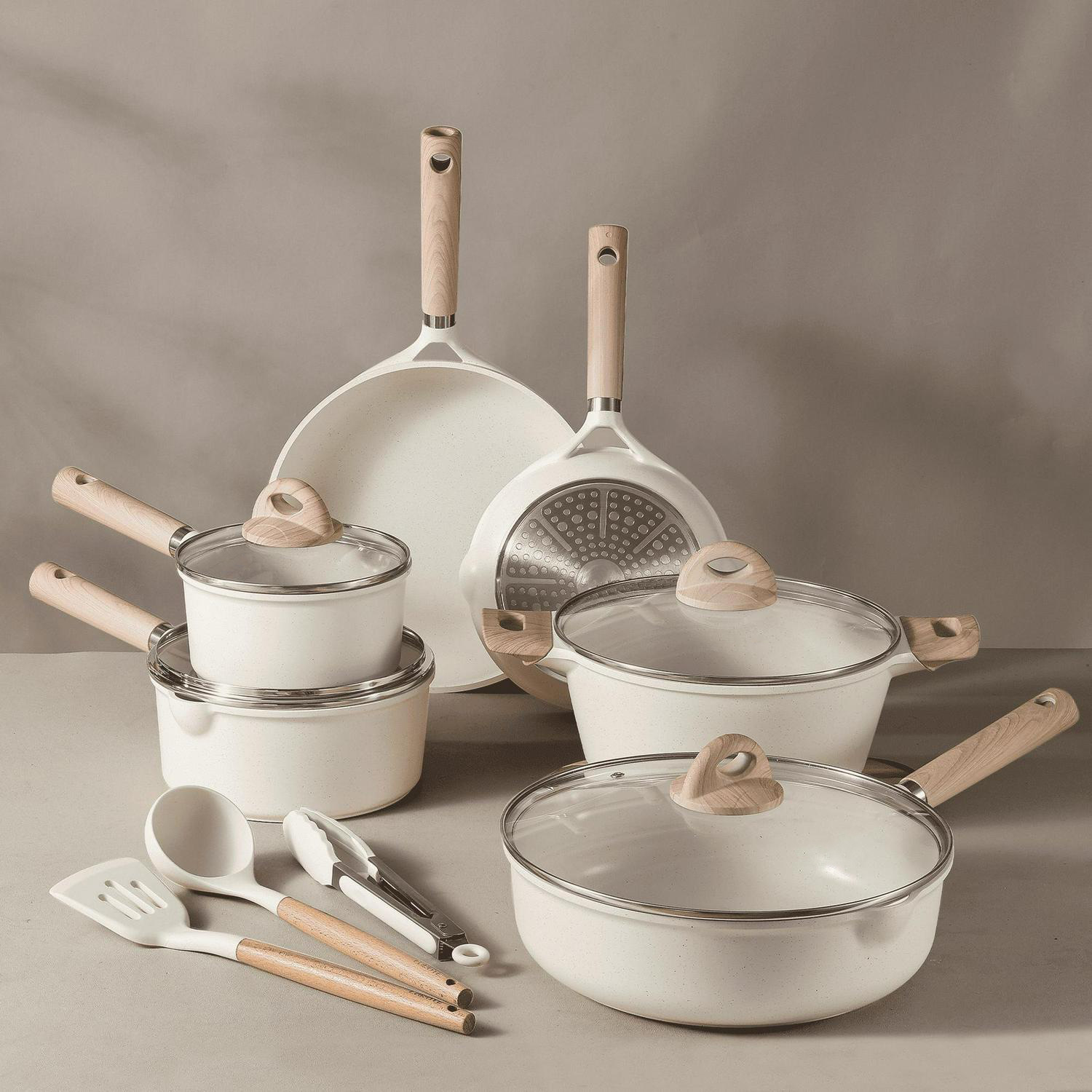 Cross-border high-end cookware sets: Non-stick pans, kitchen cookware, woks, frying pans, soup Pots, milk POTS, stewing POTS, POTS, granite pic 5