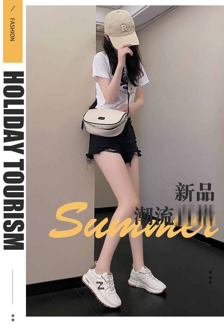 跨境运动鞋女2025春季新款透气休闲厚底老爹鞋时尚网面女式休闲鞋详情1