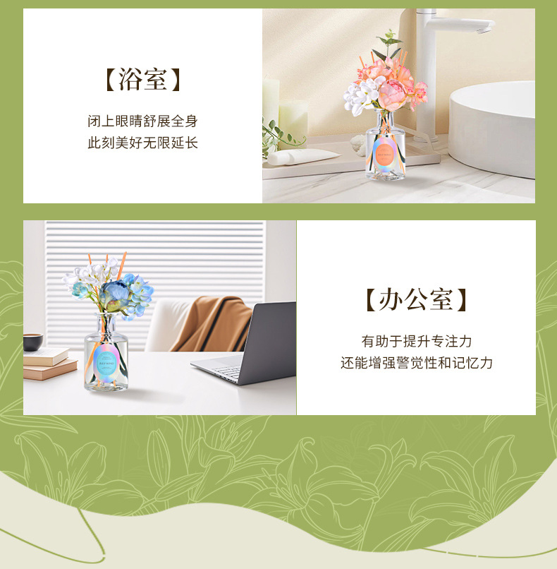 新款永生花花艺香薰家用房间卧室内持久留香栀子花香香熏精致摆件详情20