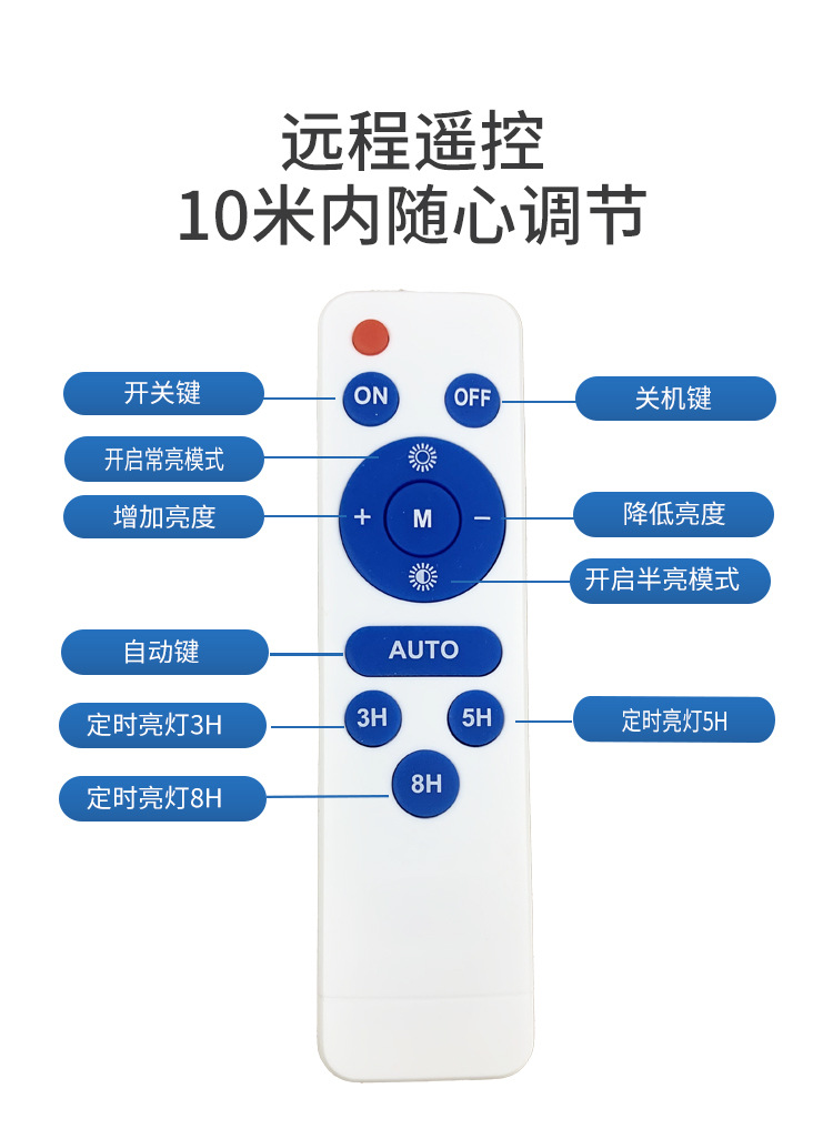 跨境新款分体太阳能庭院灯 户外防水led大功率工程太阳能投光灯详情14