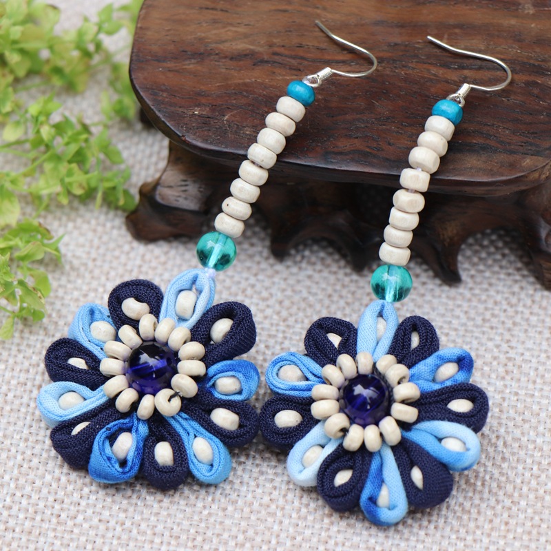 民族特色布艺扎染耳环时尚民族风女大理丽江舞台舞蹈饰品配饰批发详情19