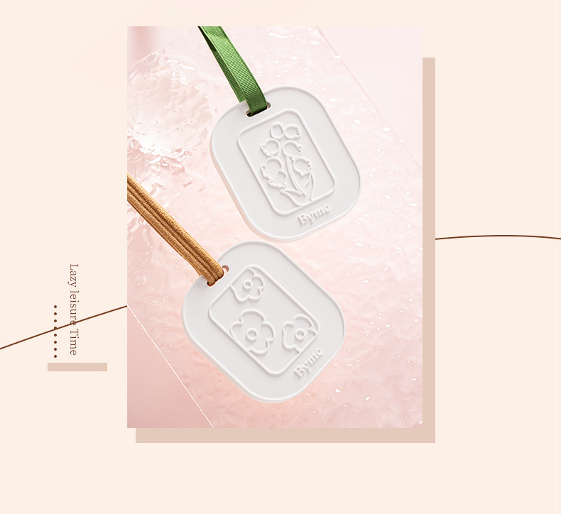 BYME Wardrobe Aromatherapy wax Tablets, Lily of the Valley Gypsum Aromatherapy Tablets, Car Aromatherapy essential Oil Deodorizing Pendants, Solid Aromatherapy pic 3