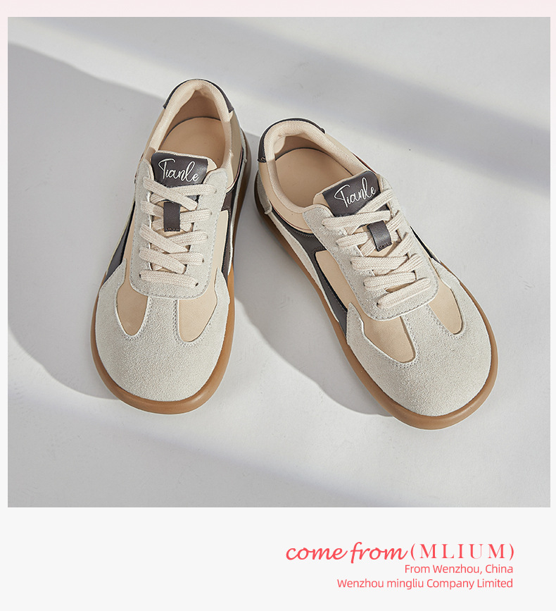 真皮复古小白鞋女2025秋季新款平底歪头运动鞋休闲女鞋百搭鞋子女详情32