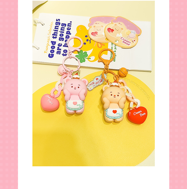 Creamy little cat plush pendant backpack with keychain and exquisite small pendant as a birthday gift pic 18