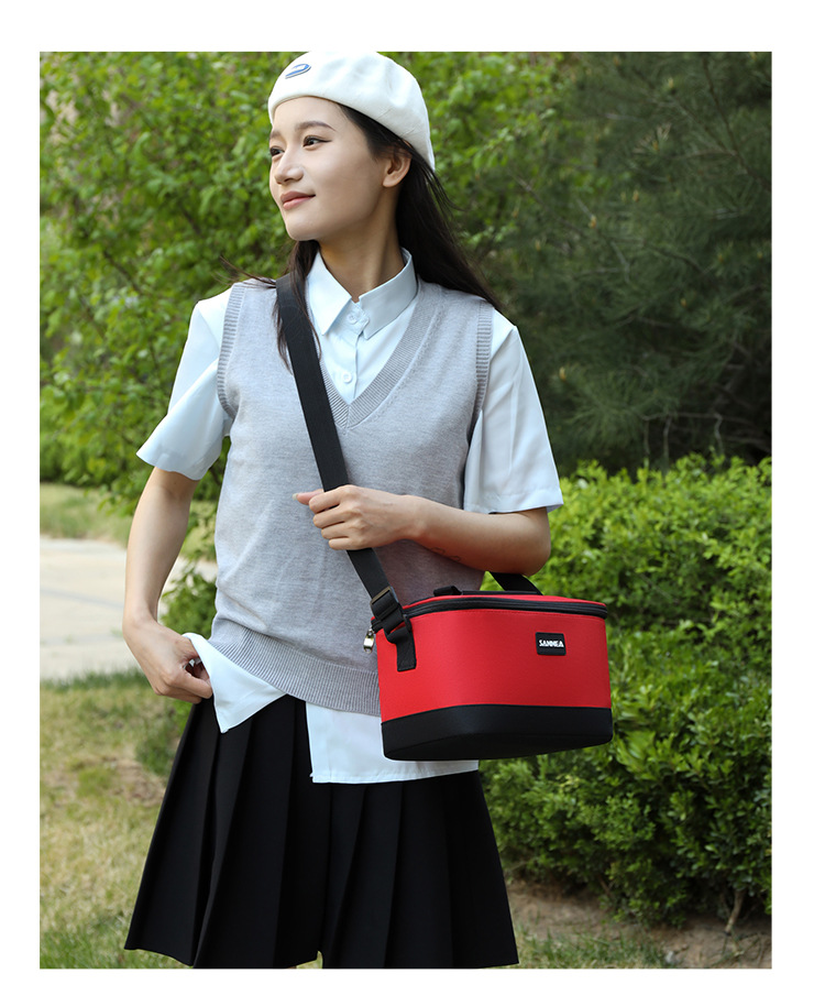 Wholesale aluminum foil lunch bags, waterproof ice packs, hand-held lunch box bags, thickened striped bento bags, insulated bags, cross-border pic 24