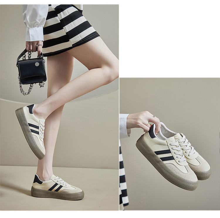 男女同款真皮德训鞋2024新款爆款情侣复古德训小白鞋男新款帆布鞋详情15