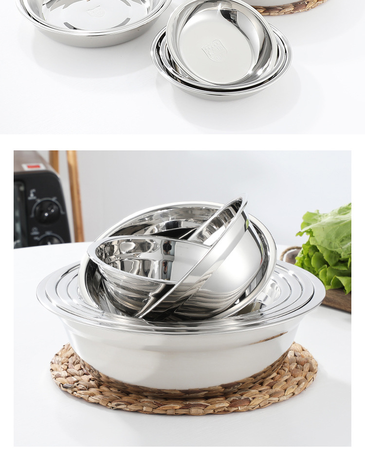 Stainless steel basins, soup basins, cafeteria and department store basins, household and commercial magnetic and non-magnetic washbasins, 304 basins, thickened small bowls, rice basins pic 19
