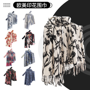 清新甜美仿羊绒围巾批发韩版韩式围巾优雅气质披肩保暖防寒围脖详情6