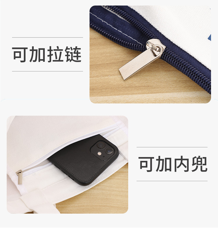 Customized canvas bags, wholesale tote bags, large-capacity DuPont handbags, custom-made eco-friendly cotton drawstrap bags with logo printing pic 10