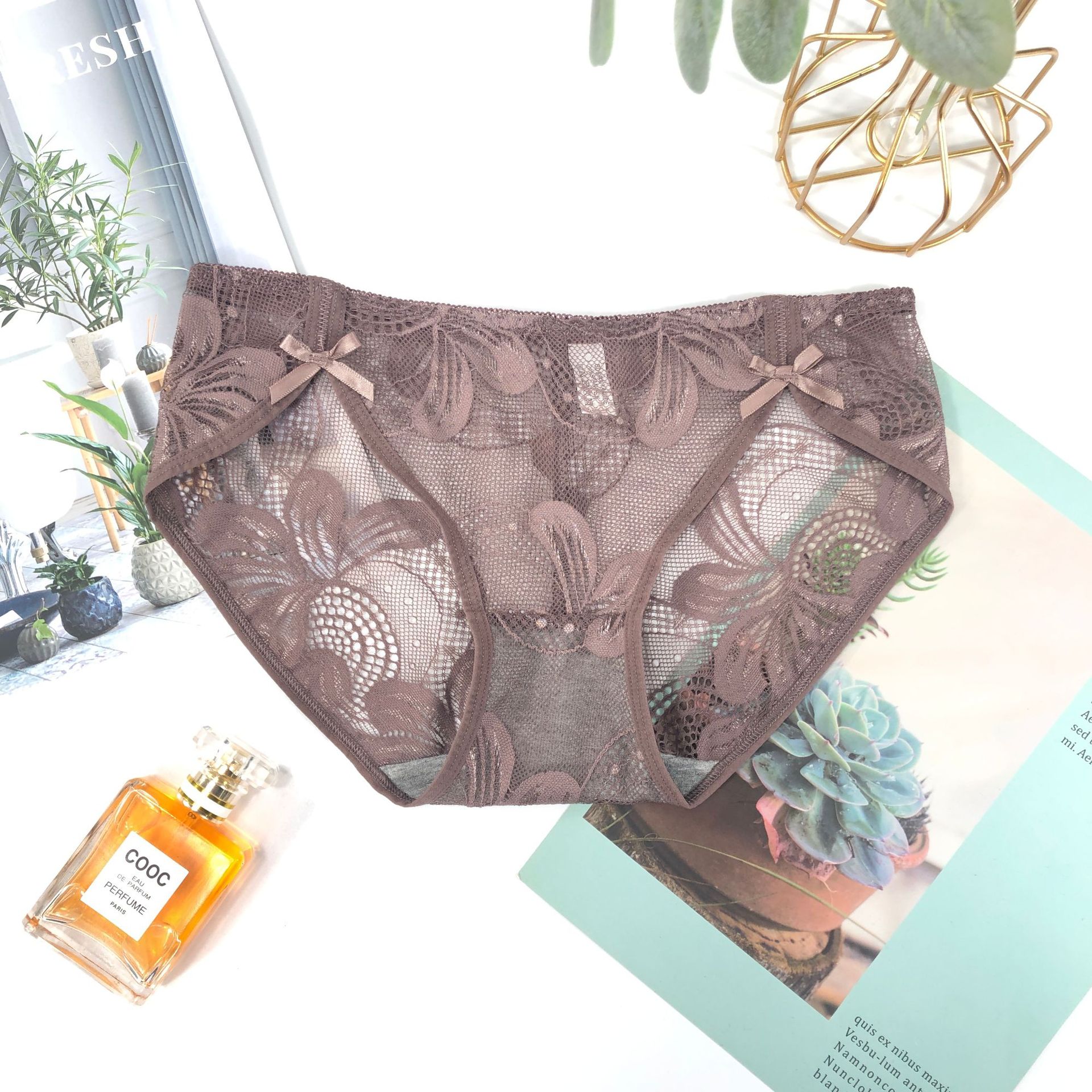Bestseller French lace underwear for women, T-shaped Japanese girlish style, elegant double bow, highly elastic and breathable 009# pic 16