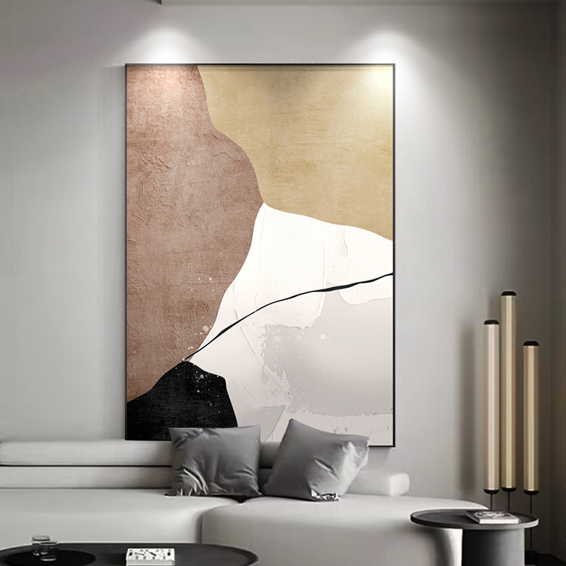 新中式抽象纯手绘大芬村油画 玄关肌理装饰画壁画客厅挂画高级感详情12