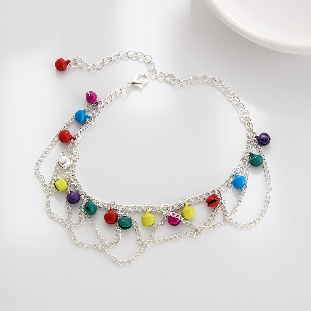 网红异域流苏项链小众饰品珠子水钻铃铛脚链足饰印度舞足链女脚饰详情11