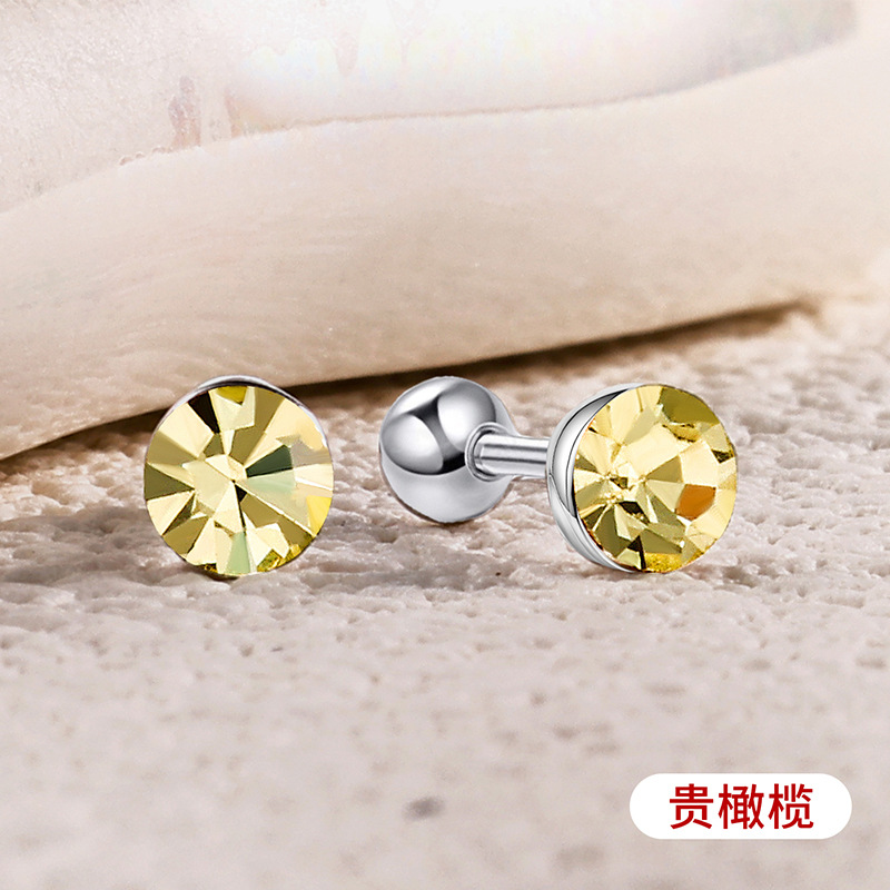 s925通体纯银爆闪施家华子耳钉彩色耳骨钉爆闪螺丝拧扣耳蜗钉耳饰详情34