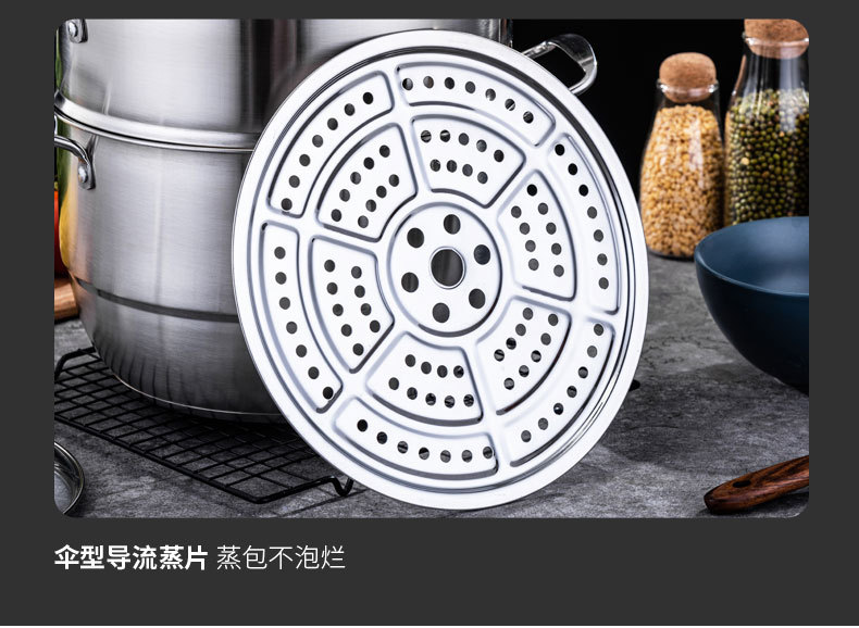Stainless steel soup pot, thickened double-layer steamer, double-bottom milk pot, household multi-functional soup steamer for both steaming and boiling, wholesale pic 20
