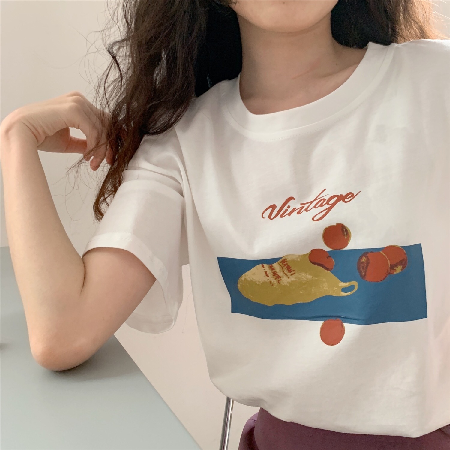 夏季重磅纯棉短袖t恤女韩版内搭女装正肩上衣打底衫服装白色t外贸详情7
