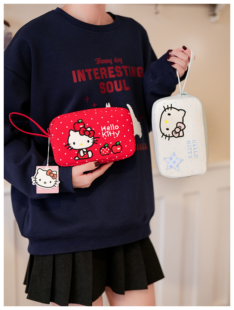 凯蒂猫HelloKitty化妆包高颜值大容量清新甜美可爱卡通手拿收纳包详情19