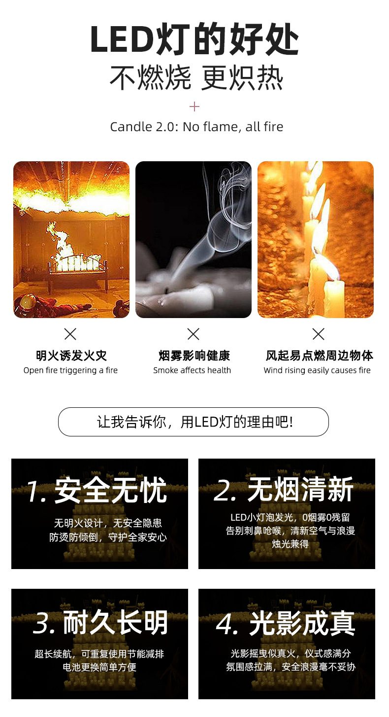 led电子蜡烛灯亚克力透明杯蜡酒店会所音乐会装饰氛围灯表白布置详情17