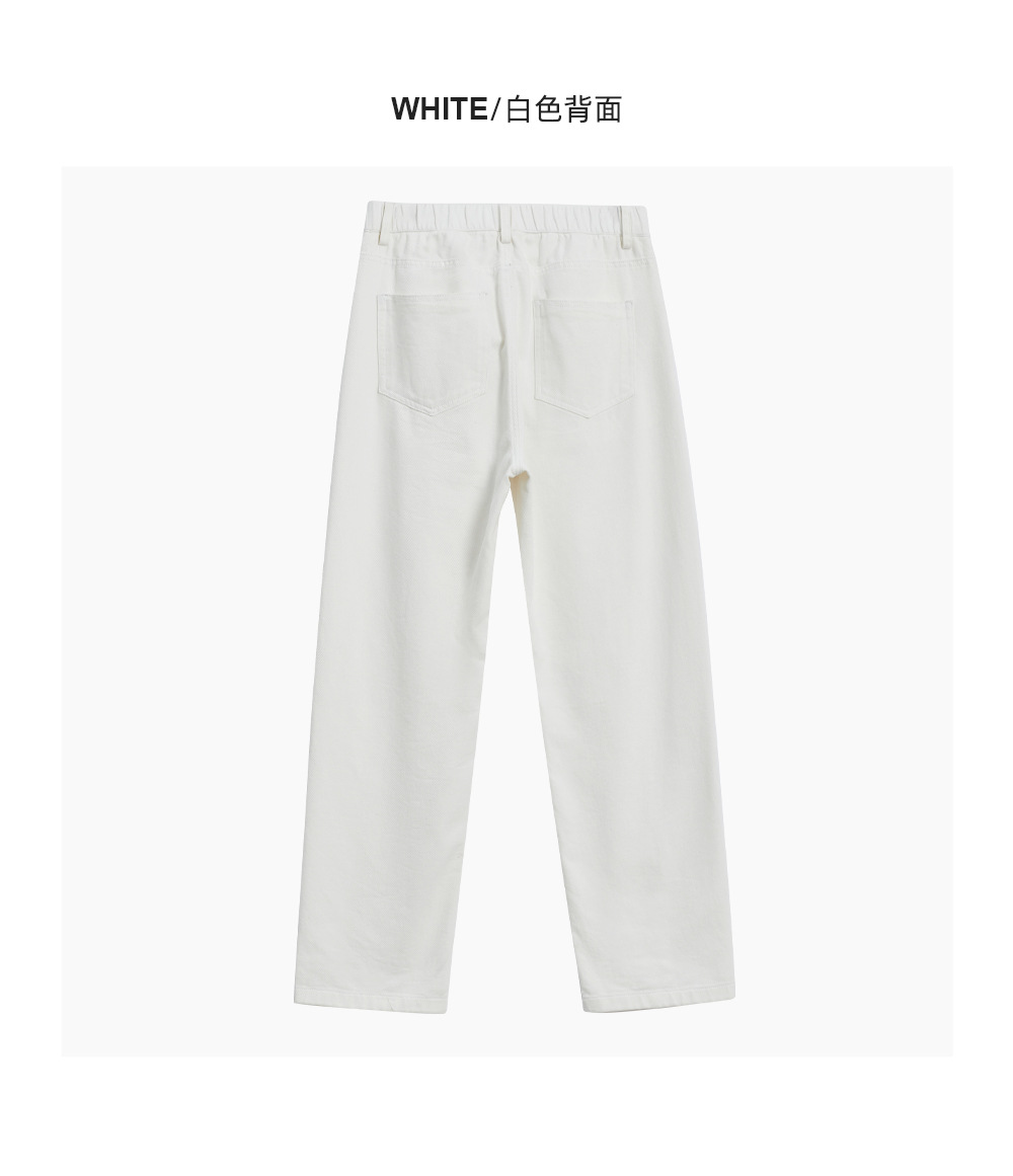 APO男装|高级感纯色直筒牛仔裤2024夏季重磅纯棉宽松阔腿休闲裤男 pic 11