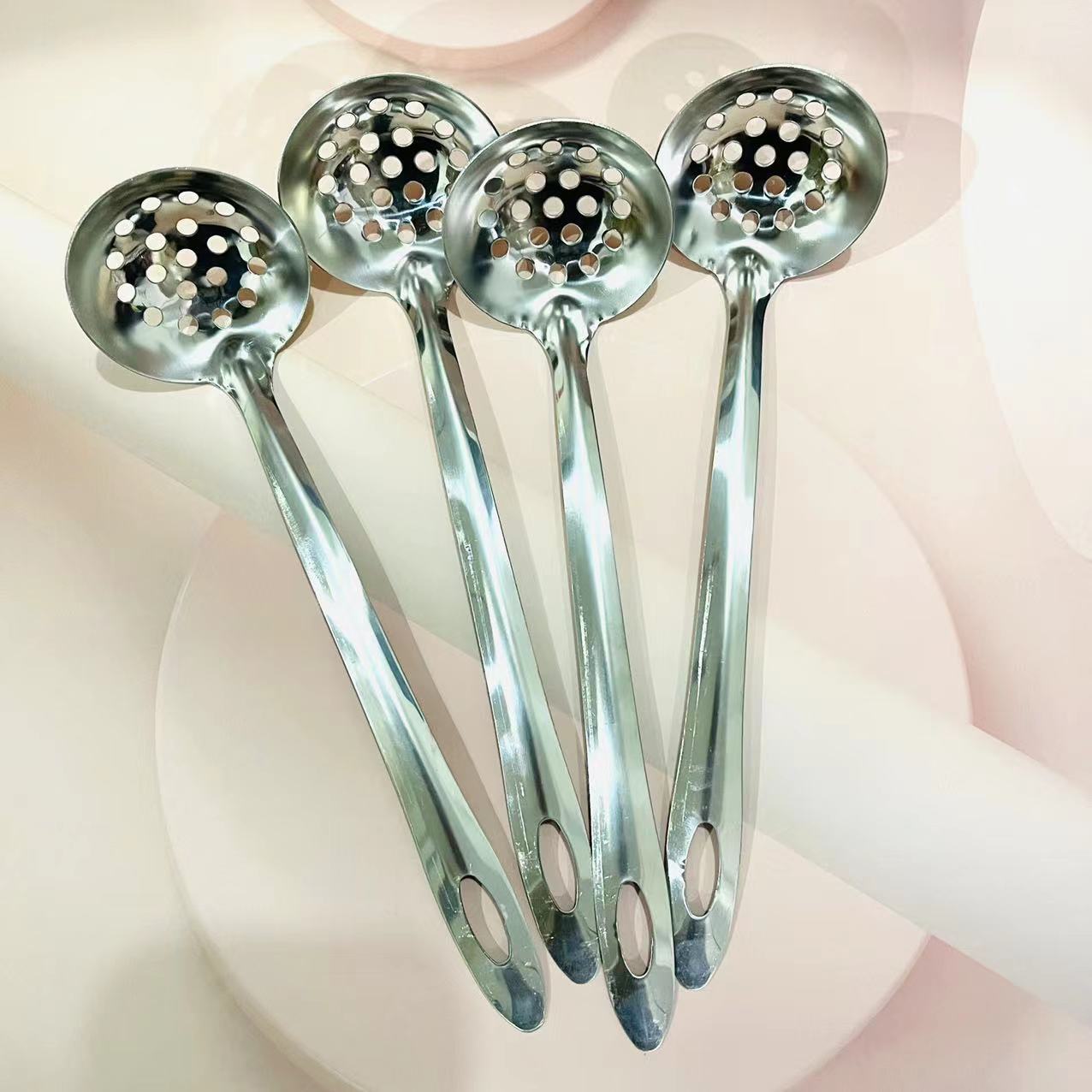【 Zone 2-10 】6 cm non-magnetic colander 10/ bundle 1000/ piece 6 cm non-magnetic colander stainless steel spoon Household long-handled hot pot spoon spoon colander set pic 5