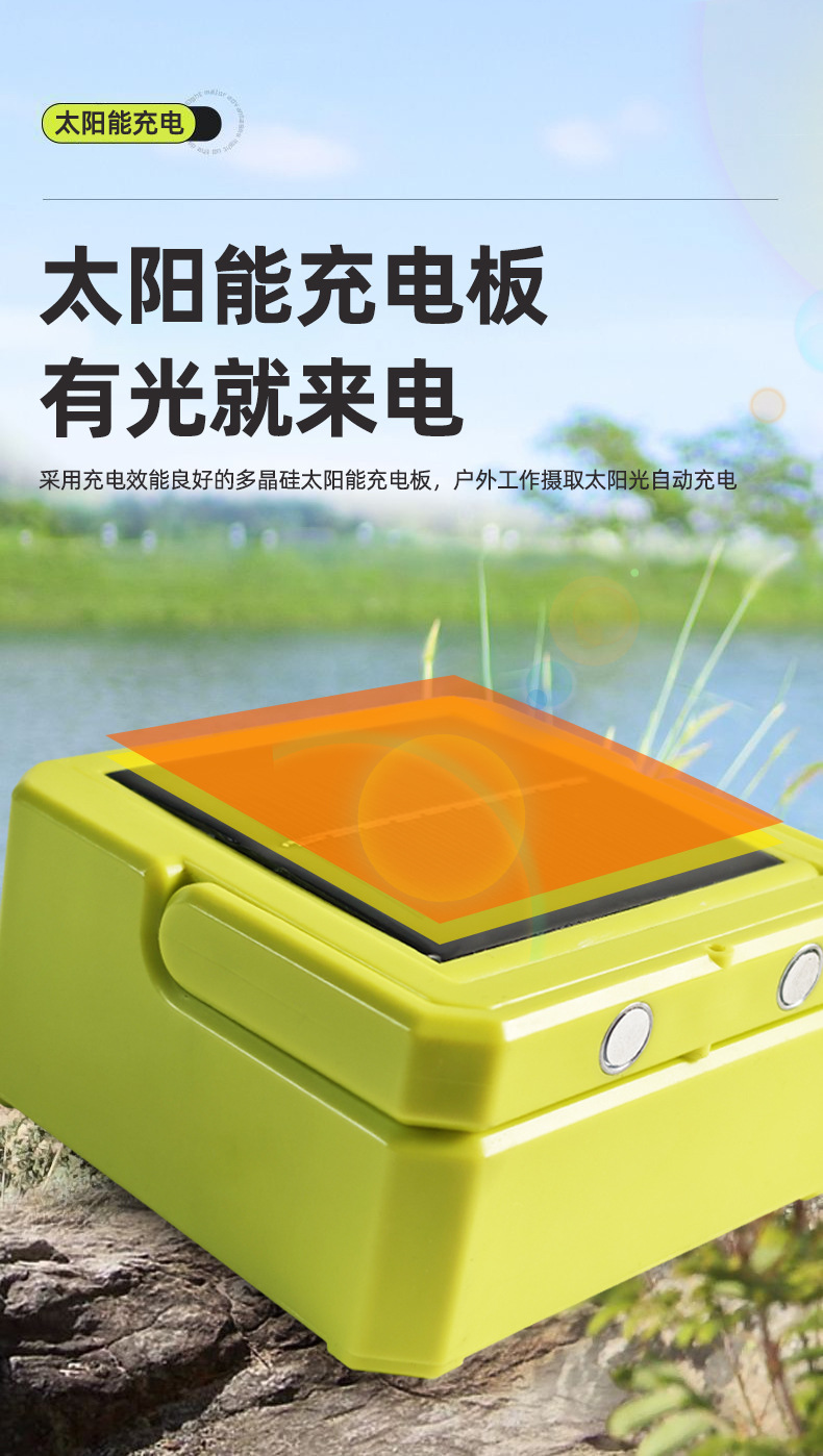 New LED mini floodlight, solar portable lamp, USB charging, outdoor camping and stall emergency lighting pic 4