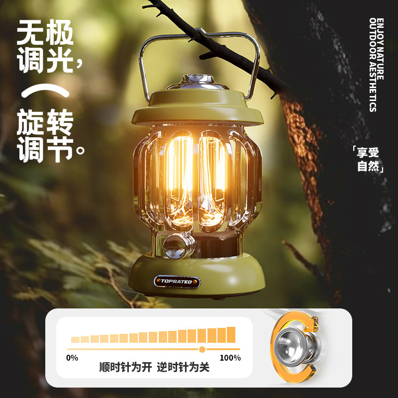 Infinitely dimmable retro outdoor camping lamp, tent lamp, camping site horse lamp, ultra-long battery life, ultra-bright, rechargeable pic 15