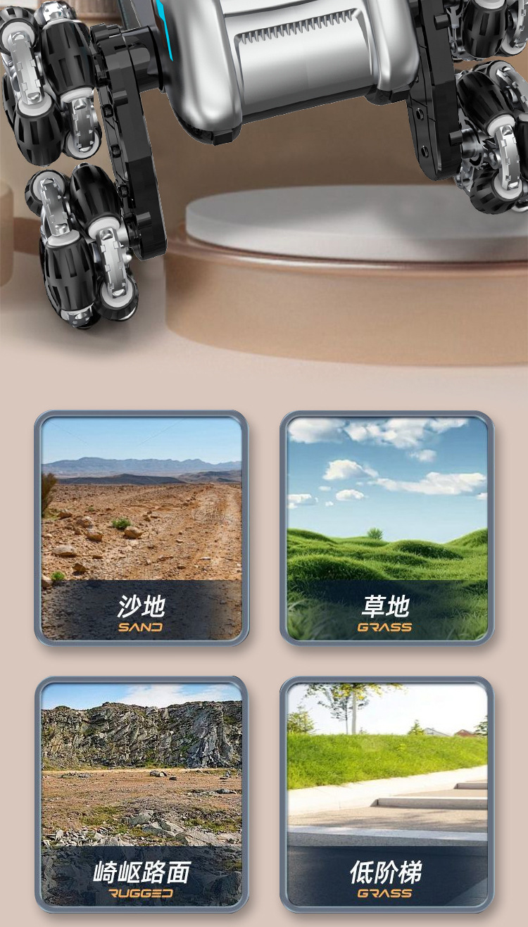 跨境机械狗八轮特技遥控玩具儿童手势感应攀爬变形电动智能机器狗详情11