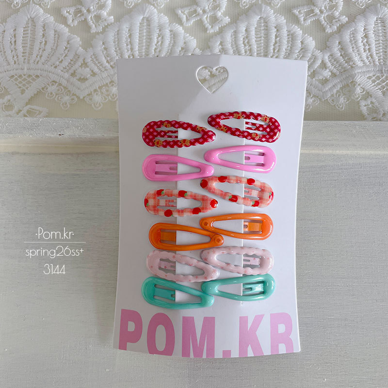 Spring new 3cm printed and lacquered children's bb clip, sweet forehead fringe clip, baby bye-bye clip hair accessory pic 8