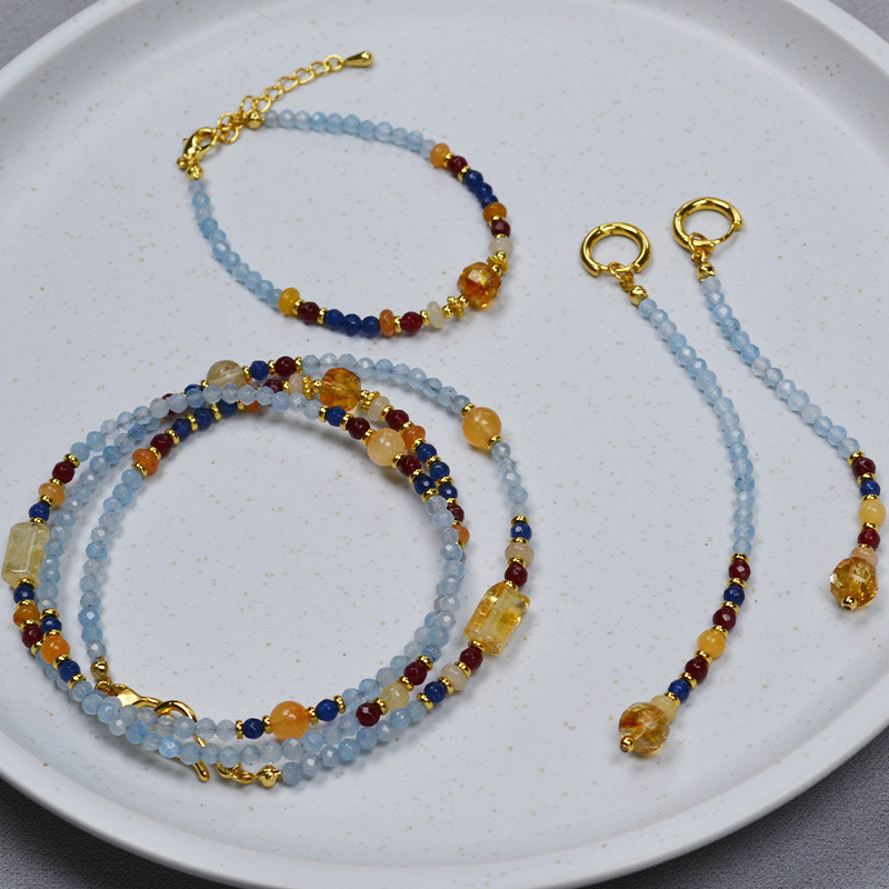 设计师原创中国风小众复古真石串珠流苏可拆卸一款多戴项链毛衣链详情7