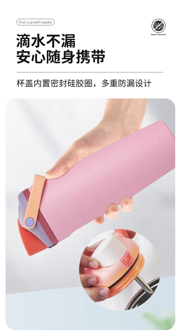 水果杯大容量汽车杯304不锈钢保温杯吸管双饮杯详情12