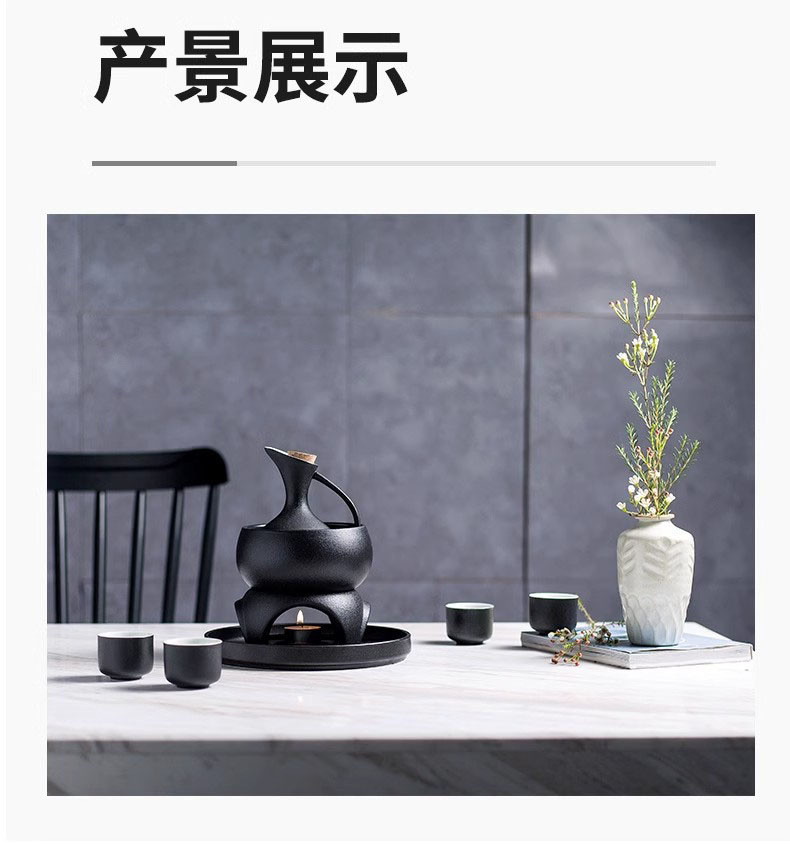 陶瓷温酒器花雕酒黄酒温酒壶中式烫酒壶家用热酒器煮酒壶酒具套装详情11