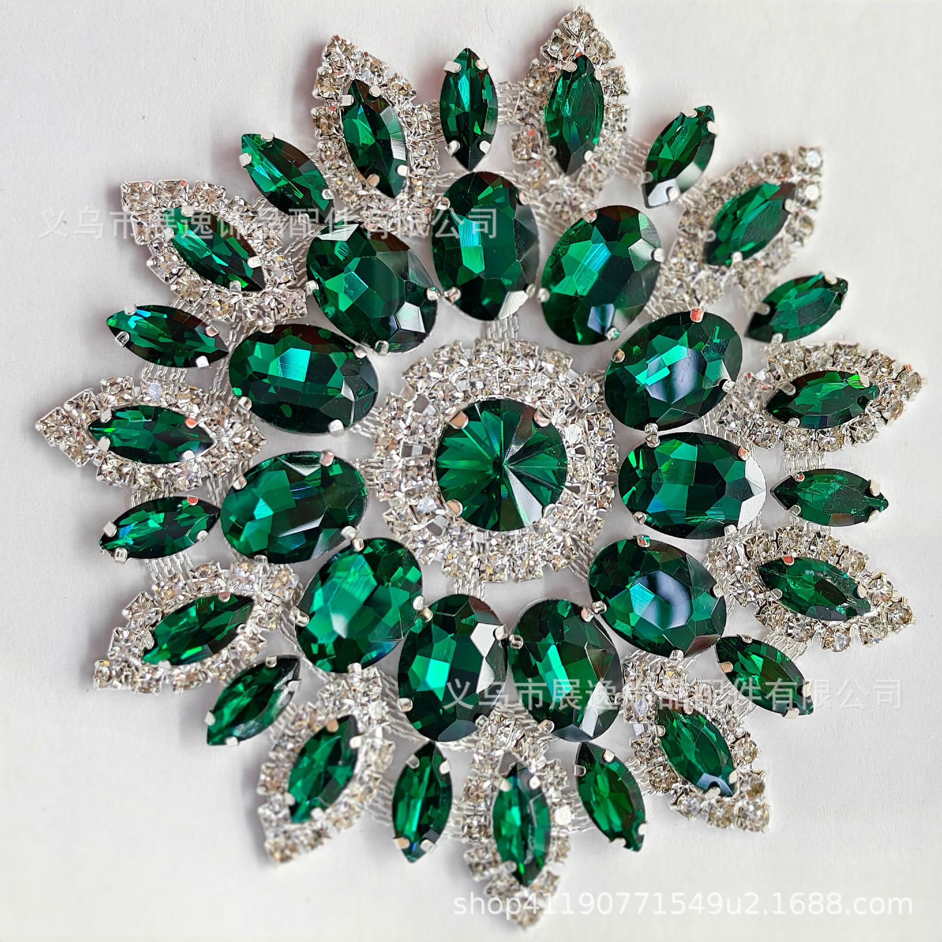 Wholesale of colorful gold and silver background crystal round large diamond flower diamond jewelry DIY luggage, glass water diamond jewelry accessories pic 4