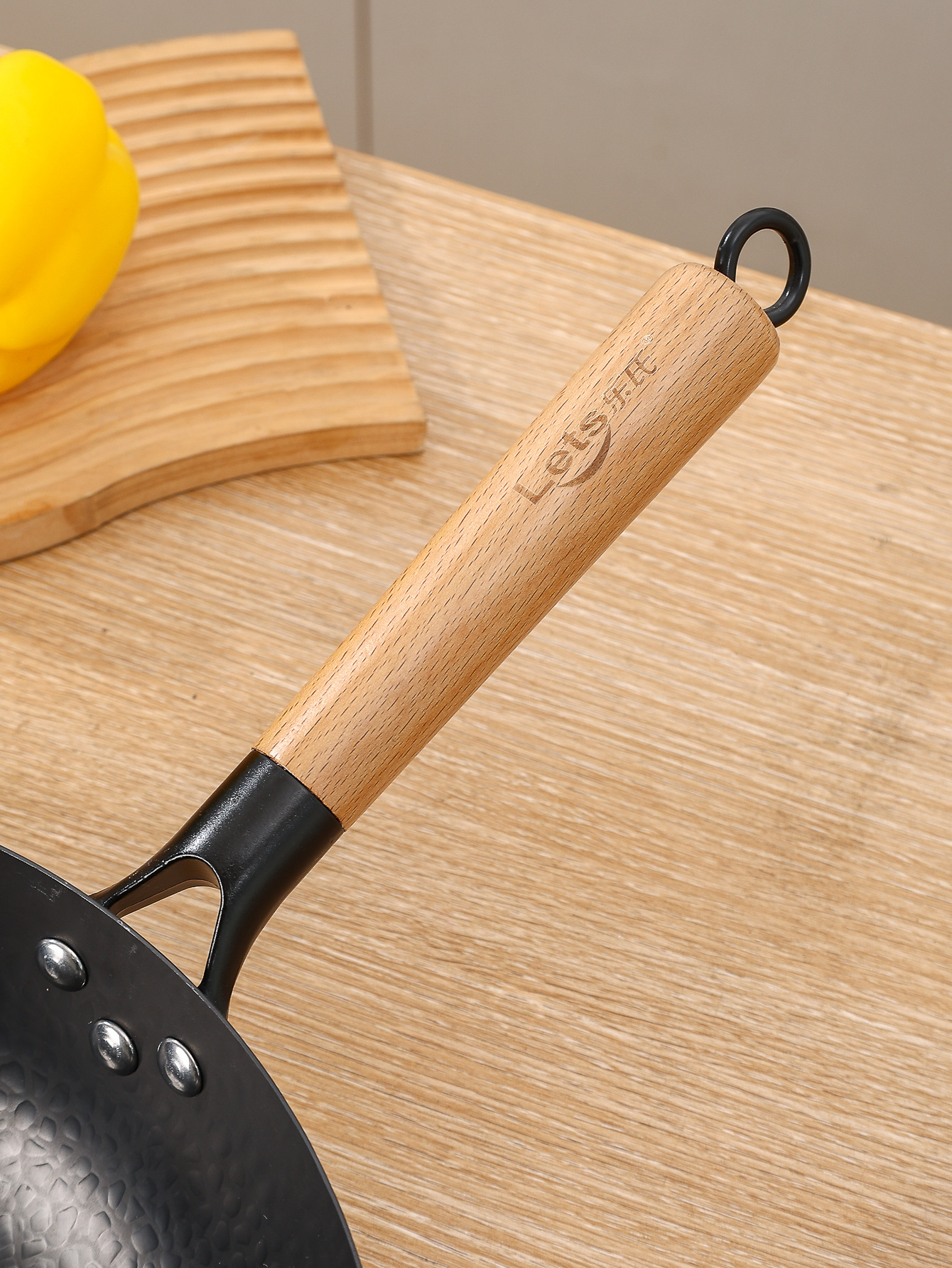 乐氏章丘铁锅超市同款锤纹无涂层不粘迷你家用平底炒锅日用百货锅具详情3