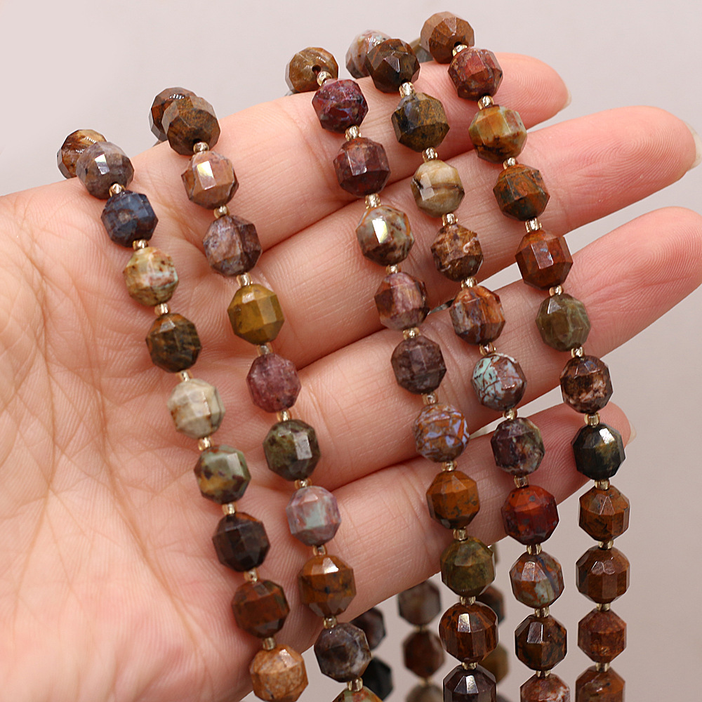 Wholesale of natural rose quartz rough stone cut surface bucket beads, crystal agate, diy jewelry accessories, semi-finished products, handcrafted beads pic 1