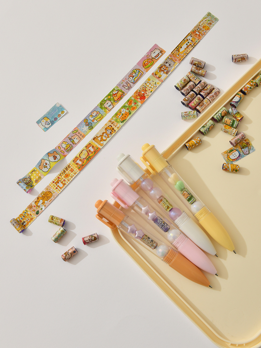 Chenxi Tietile Creative DIY Bead Ballpoint Pen 0.7mm Bullet Tip Press Medium Oil Pen Planner Pen Cartoon Office Writing pic 23