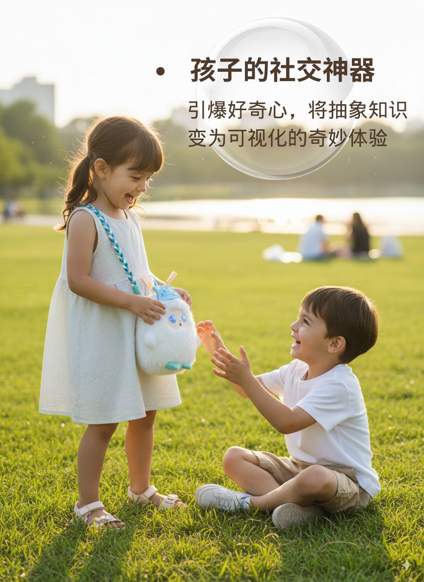 Jopark抱抱兜兜AI智能玩具陪伴互动安抚玩偶百搭背包斜跨单肩包包详情4