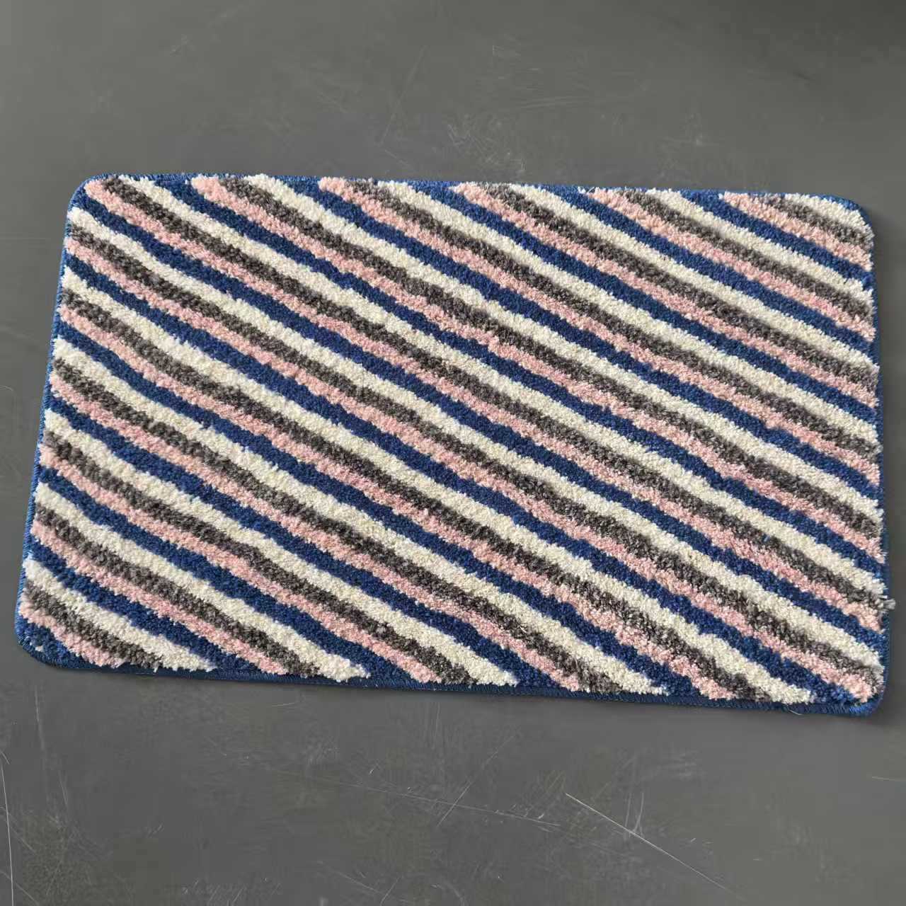 Hilo de cola en stock rayas diagonales microfibra tufted peluche color aleatorio interior dormitorio baño absorbente puerta tapetes piso pic 6